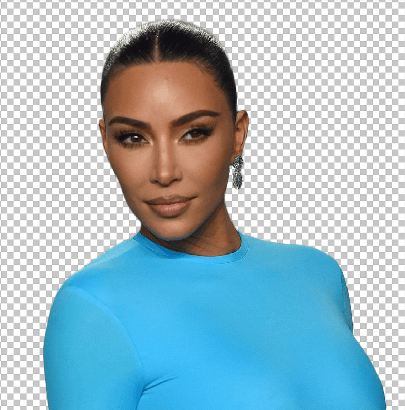Kim Kardashian wearing blue dress transparent image