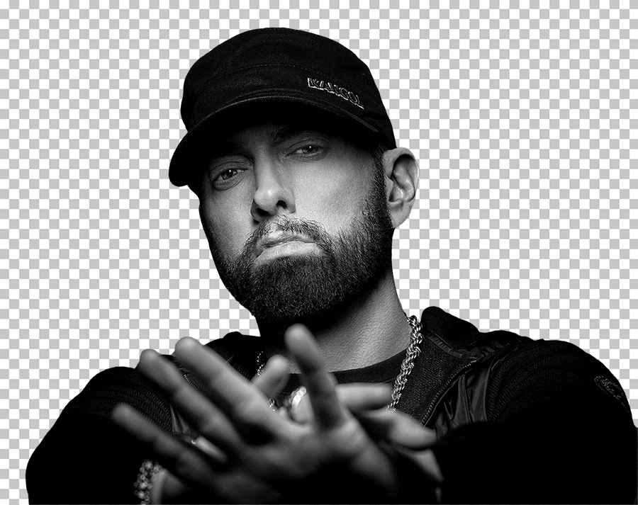 Eminem wearing black cap transparent image