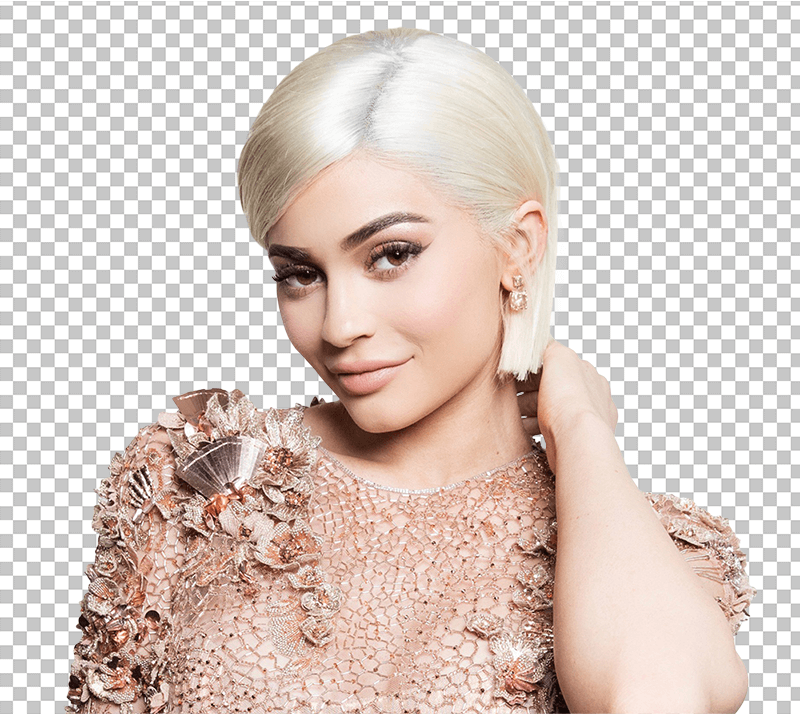 Kylie Jenner with white and short hair transparent image