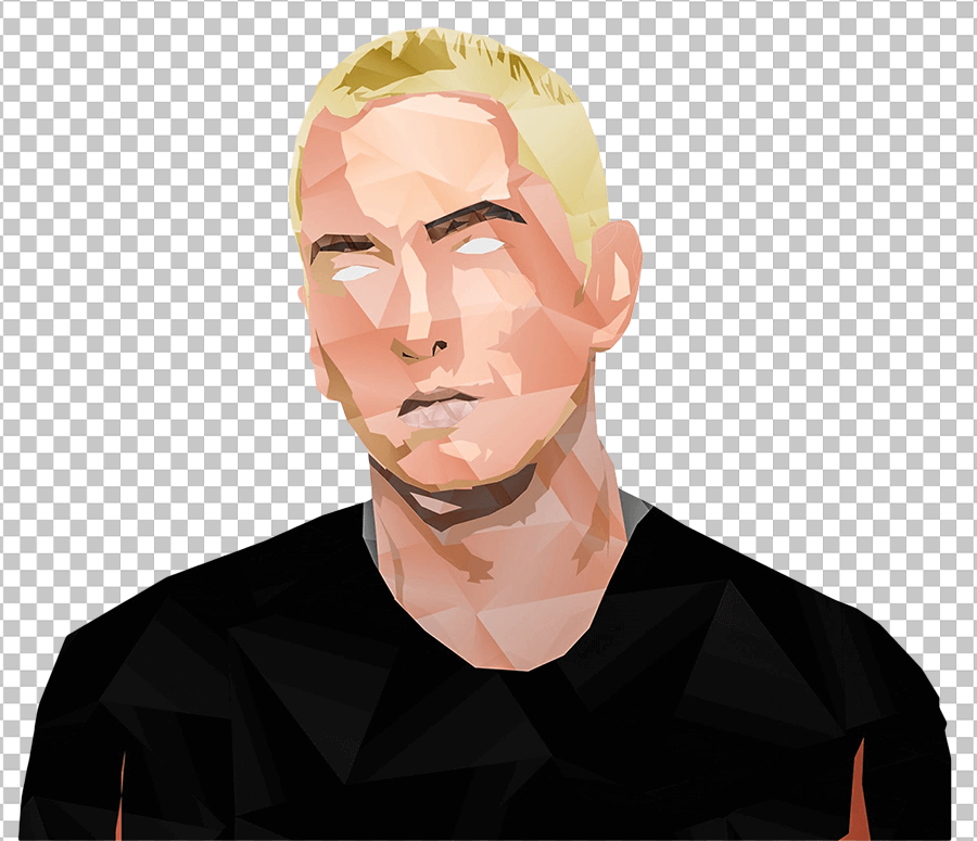 cartoon Eminem wearing black t-shirt transparent image