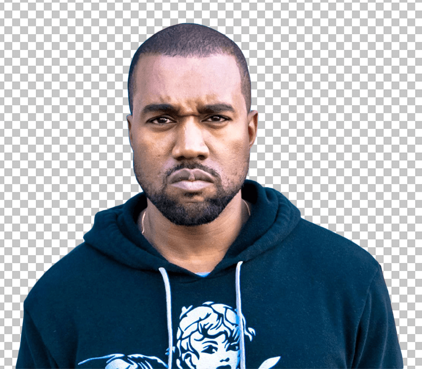 KanyeWest wearing black hoodie transparent image