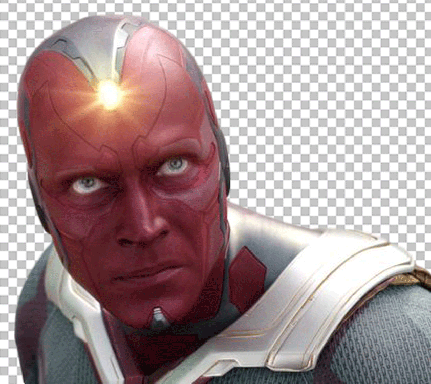 Vision angry glowing stone on his head transparent image