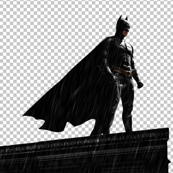 Batman standing on top of a building transparent image
