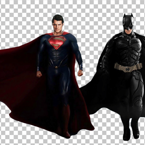 Batman and superman walking transparent image