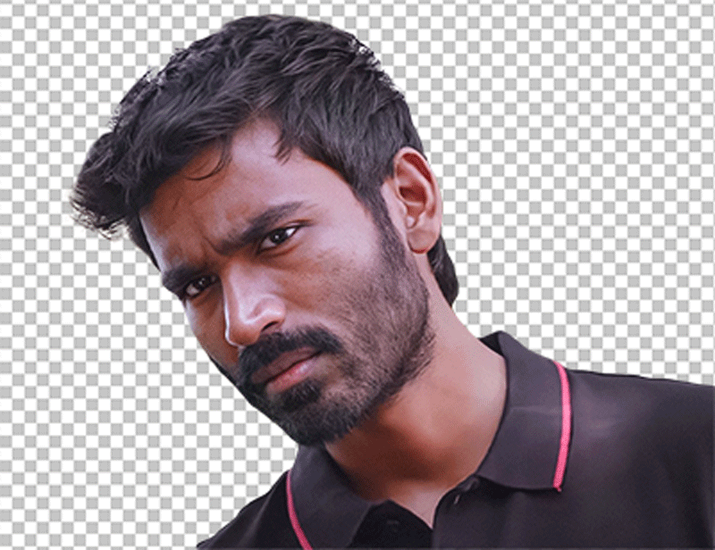 Dhanush angry wearing black polo shirt transparent image
