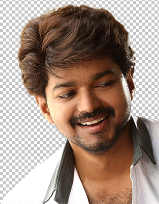 Vijay smiling wearing white shirt transparent image