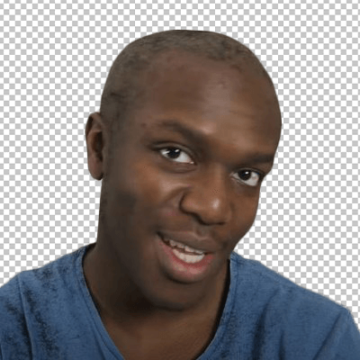 KSI funny expression while being bald transparent image