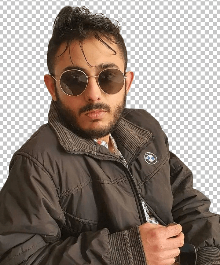 Carry Minati with a messy hairstyle wearing black sunglasses transparent image