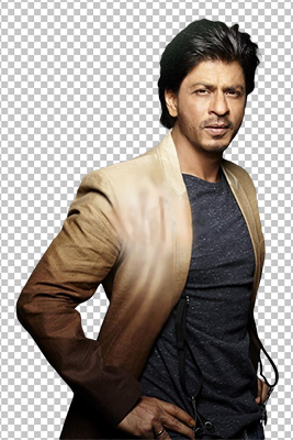 Shah Rukh Khan standing wearing cream colour coat transparent image