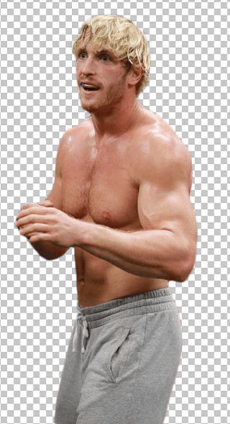 Logan Paul shirtless wearing grey joggers transparent image