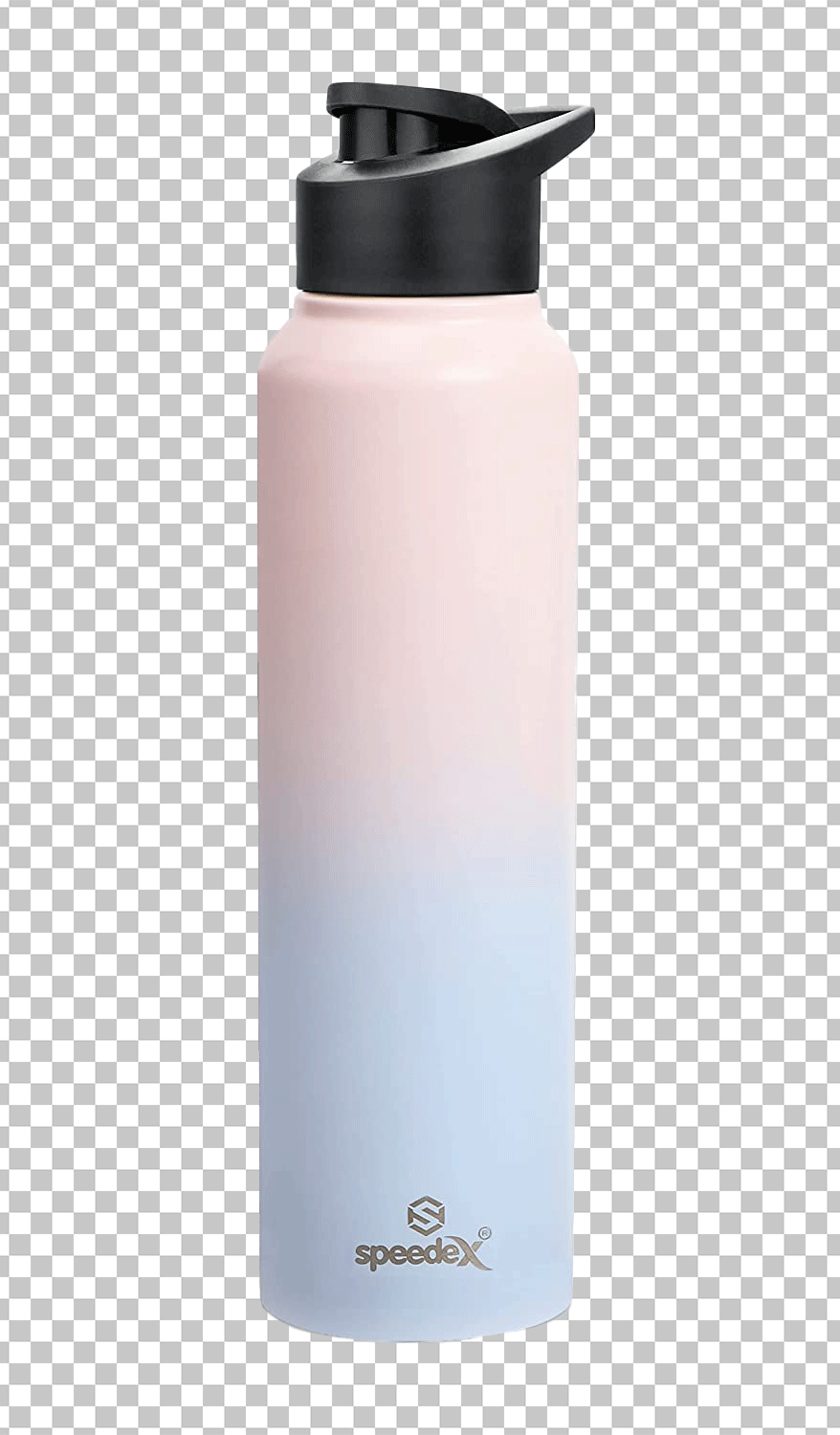Bottle with black cap and gradient colour png image