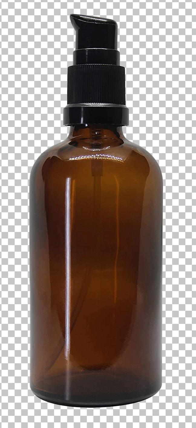 Brown bottle with black cap png image