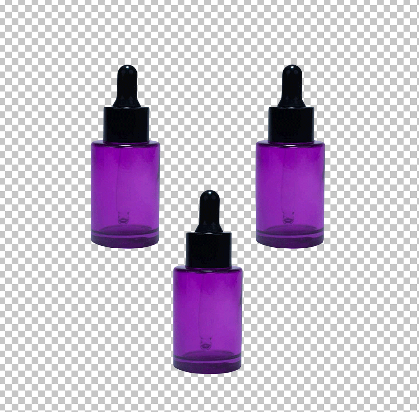 Three purple colour bottle png image
