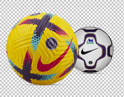Yellow football and white football png image
