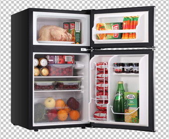 open Mini fridge PNG image