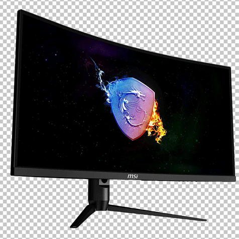 MSi curved monitor png image
