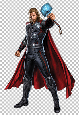 Chris Hemsworth Thor and holding Thor hammer PNG Image
