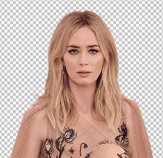 Emily Blunt wearing cream colour dress png image