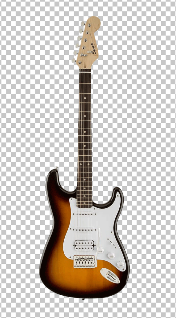 white, brown and black colour electric guitar png image