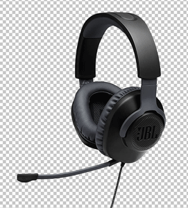 Black JBL quantum100 wired headphone with mike png image