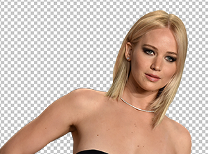 Jennifer Lawrence wearing a black dress and looking stunning png image.