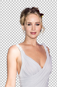 Jennifer Lawrence looks sexy wearing a white dress png image.