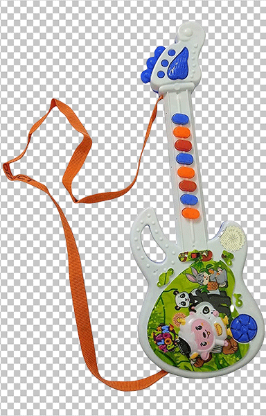 Button style toy guitar PNG Image