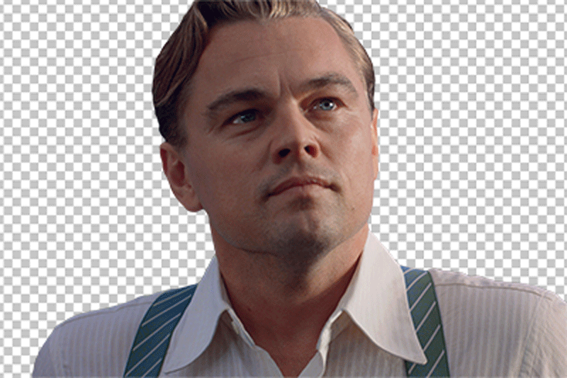 Leonardo DiCaprio looking up png image