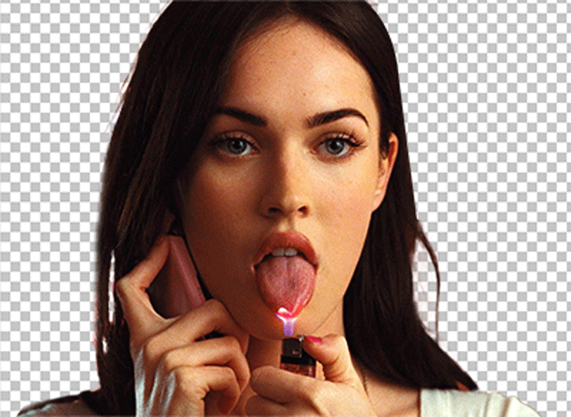Megan Fox burning her tongue png image