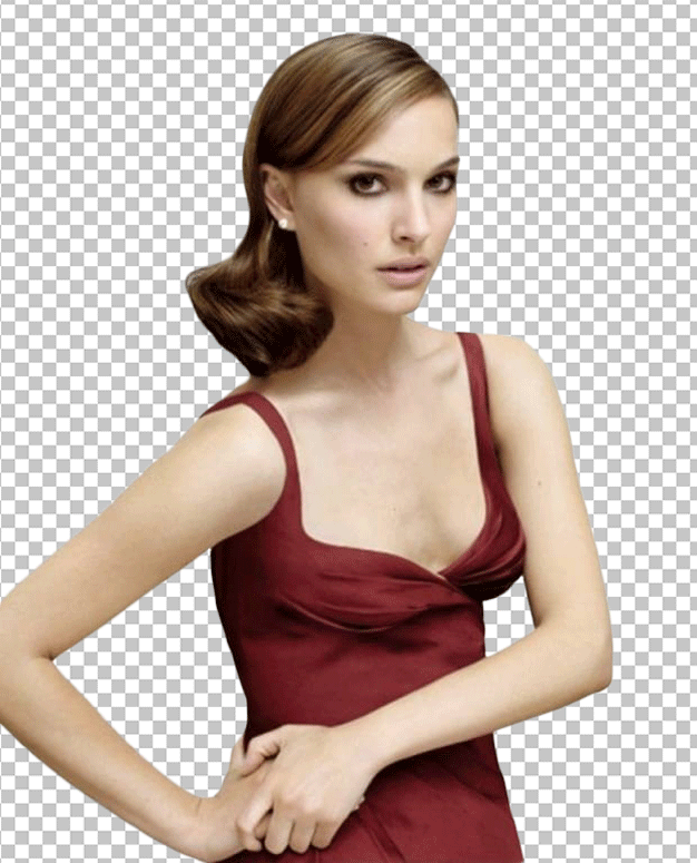 Natalie Portman wearing a dark red dress png image