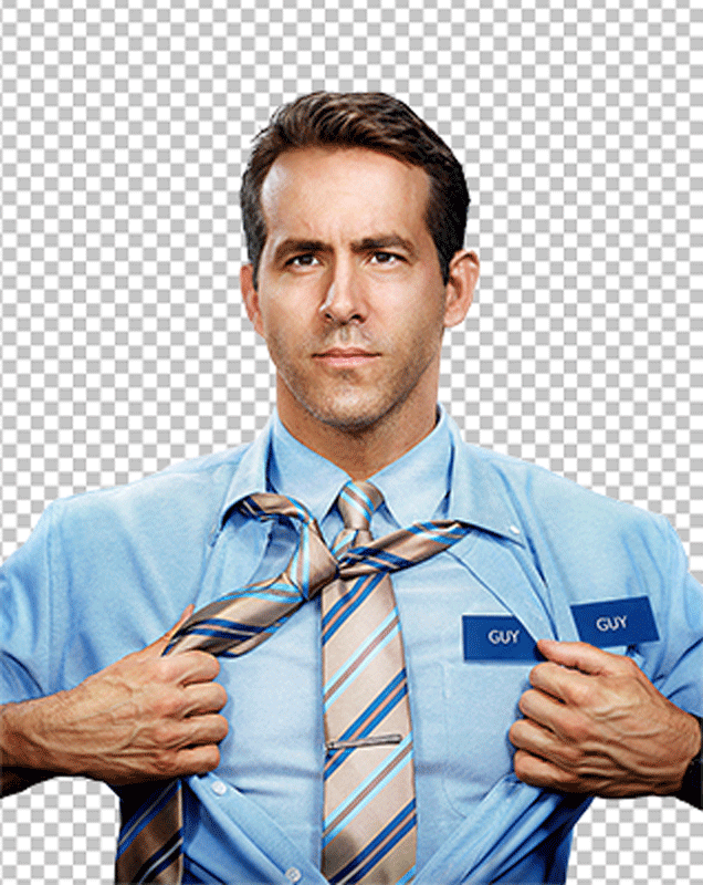Ryan Reynolds wearing a blue half shirt png image