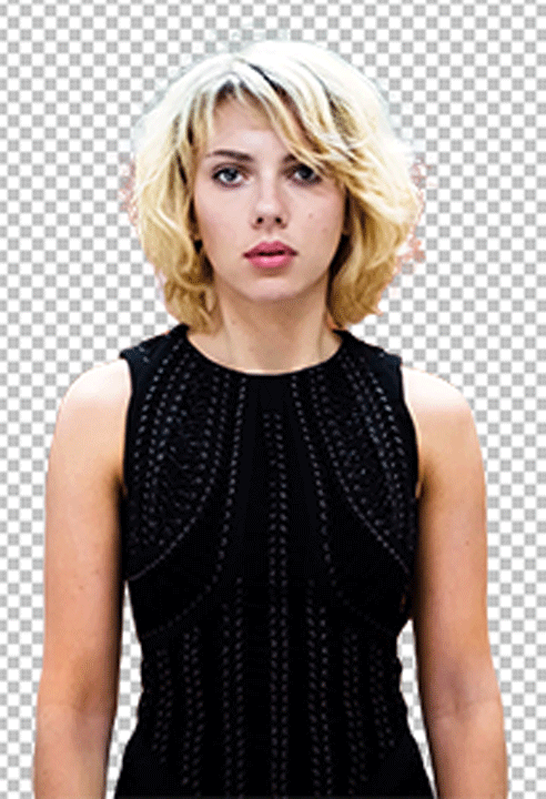Scarlett Johansson as lucy wearing a black tanktop png image