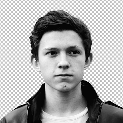 Tom Holland black and white png image