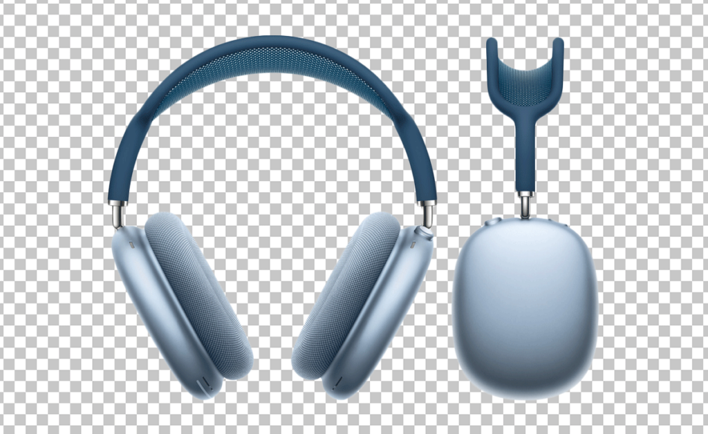 Blue Airpod max headphone png image