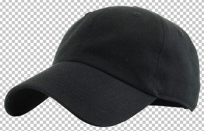 side view of a black baseball cap png image