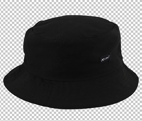 Black bucket hat png image