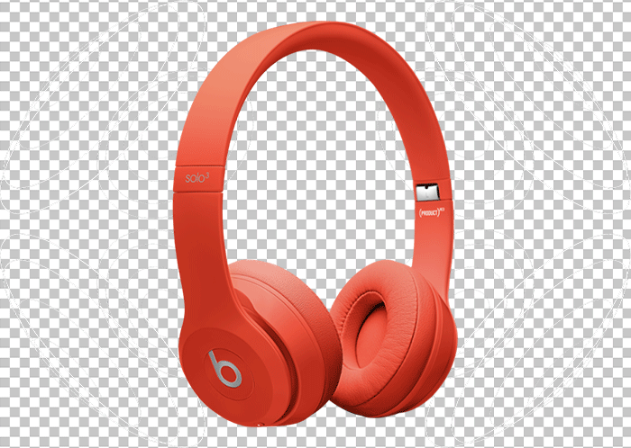 Red wireless beats solo3 headphone png image