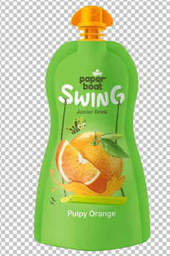 paper boat swing pulpy orange juice png image