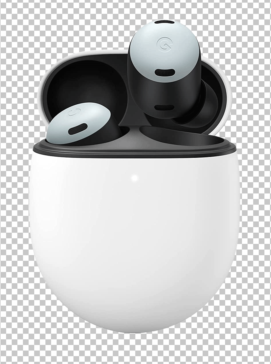 White Google earbuds png image