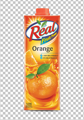 Real fruit orange juice png image