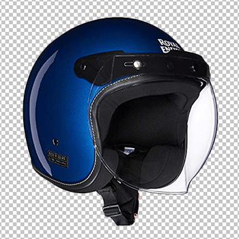 Dark blue royal enfield bobber helmet png image