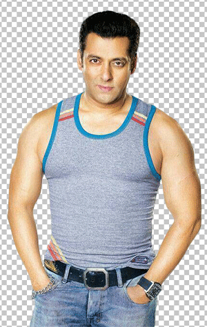 Salman Khan Standing and wearing grey tank top png image