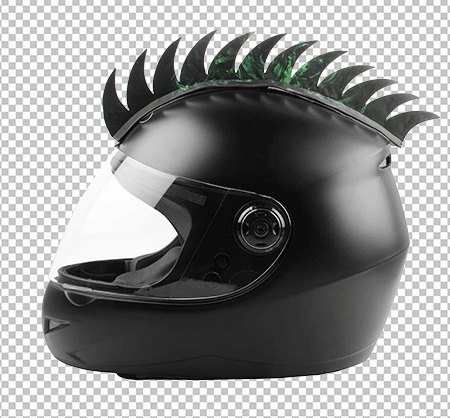 Black color spike helmet PNG image