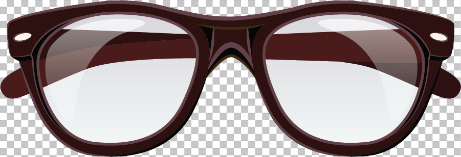 Red frame glasses PNG image