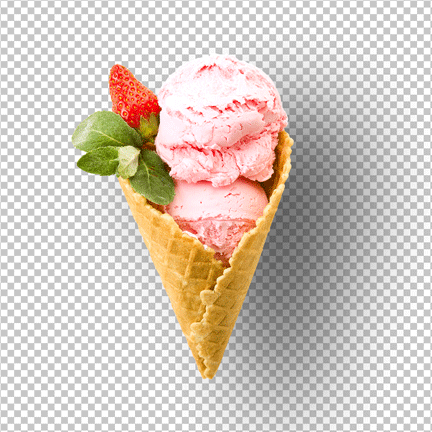 Vanilla ice cream with cone png image