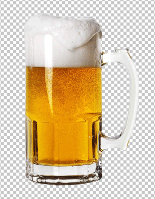 Beer glass with foam png image