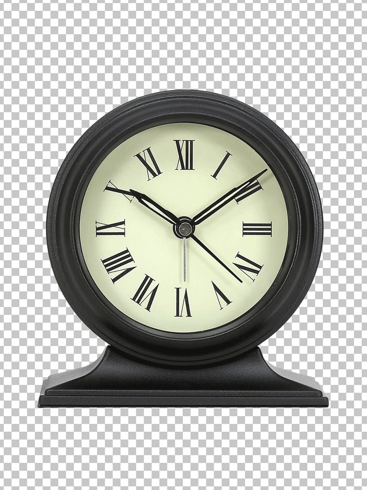 Black alarm clock PNG image