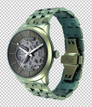 Green Titan wristwatch png image