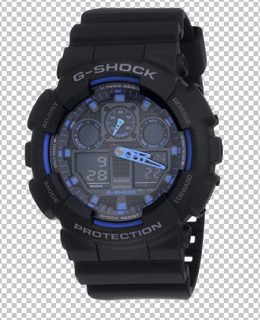 G-Shock GA100 blue and black watch PNG Image