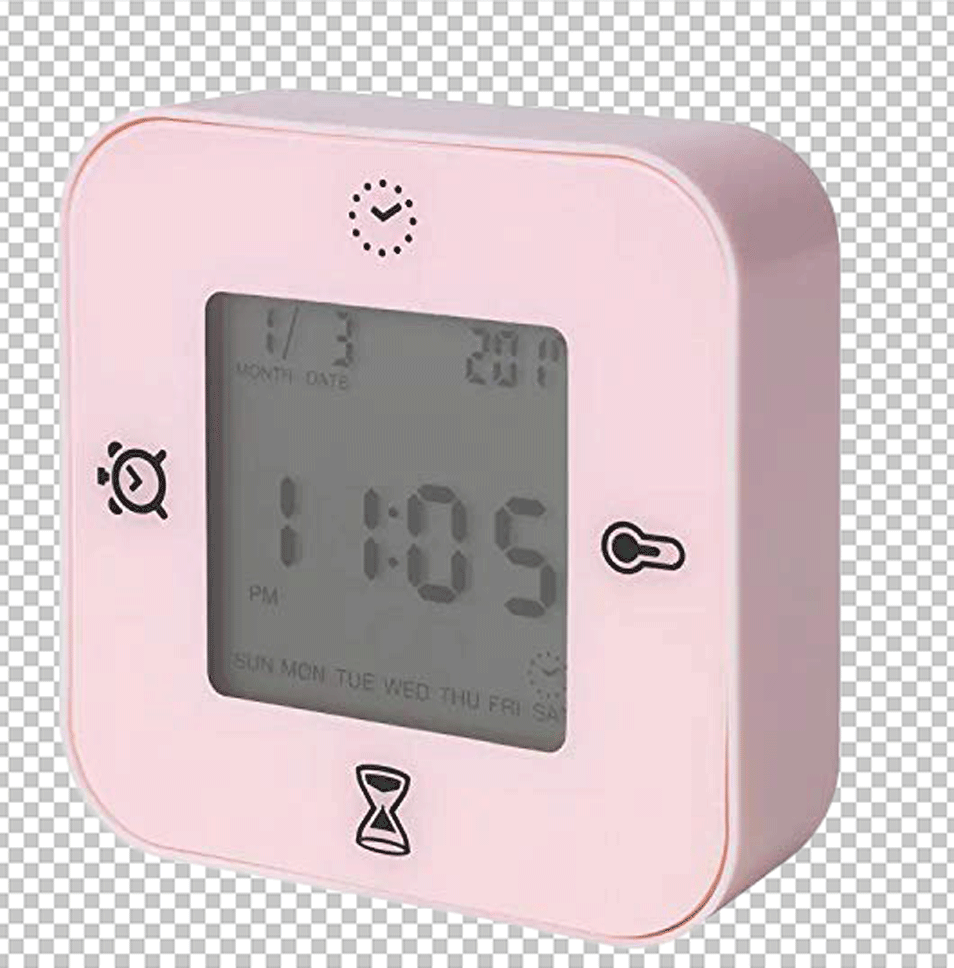 Square alarm clock png image